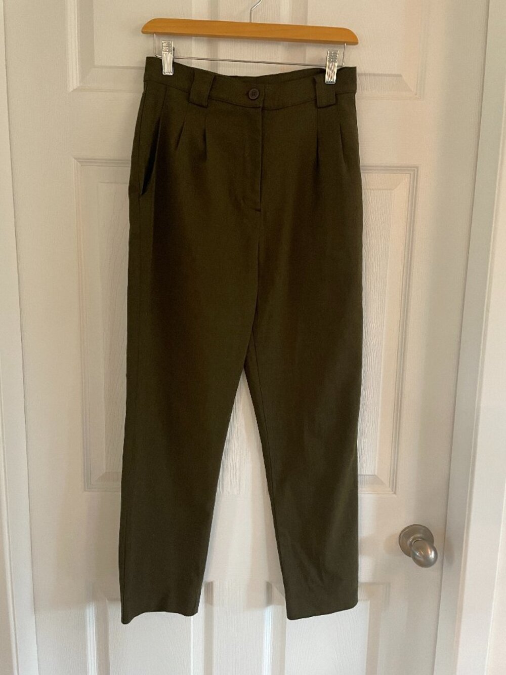 American Apparel Olive Green Tapered Trousers Pants Size Small